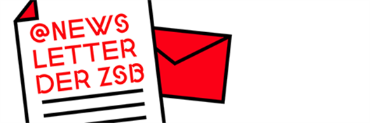 Darstellung eines Briefes auf dem steht "@ZSB-Newsletter" und eines Briefumschlages