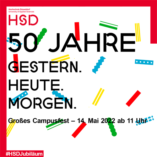 50 Jahre HSD - Großes Campusfest am 14. Mai 2022 ab 11 Uhr.