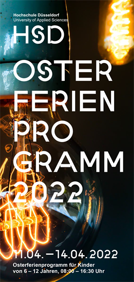 Osterferienprogramm des Familienbüros der Hochschule Düsseldorf Deckblatt Flyer 