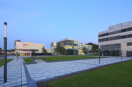 View over the new campus Derendorf of Hochschule Düsseldorf.