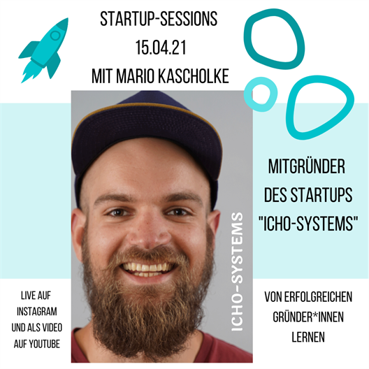 Startup session of the HSD's Gründerzeit team with Mario Kascholke from the startup icho-systems