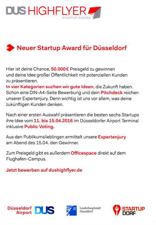 DUS Highflyer Startup Award