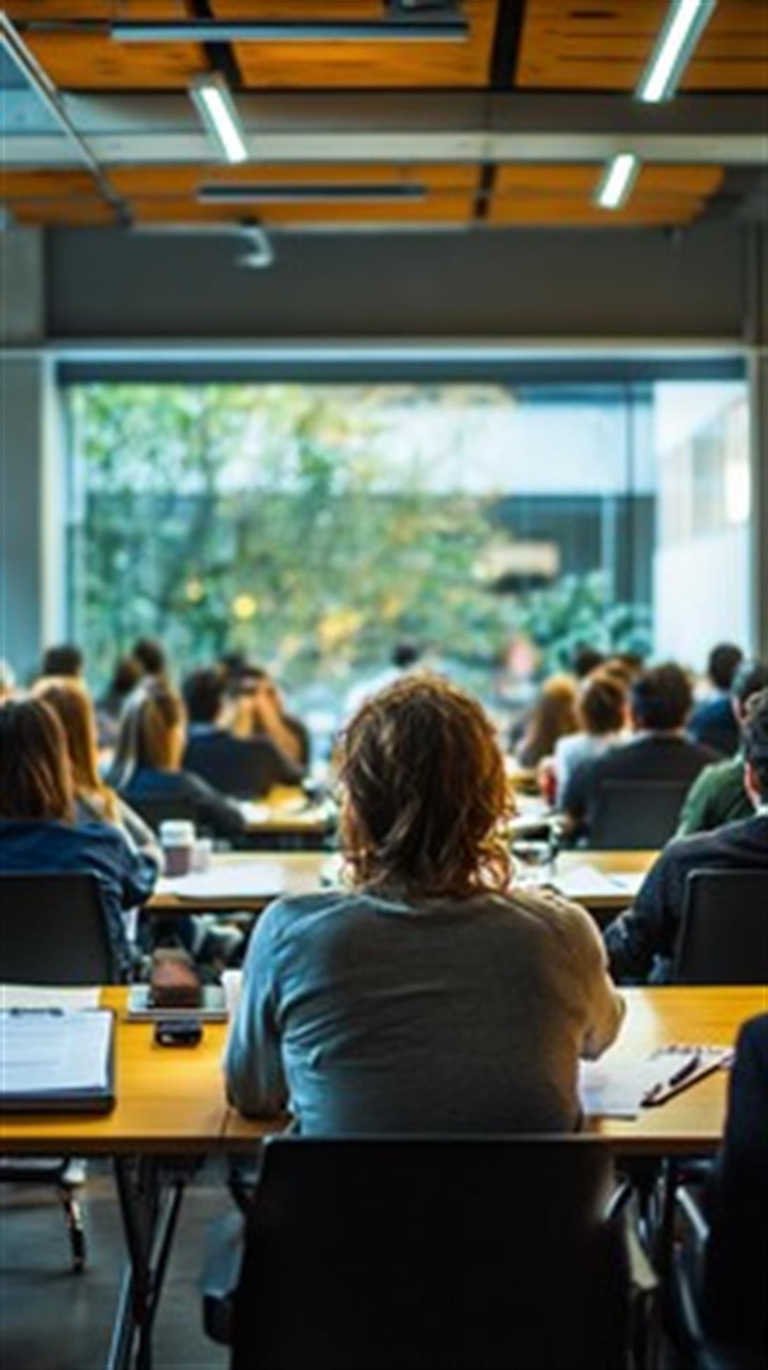 FLINTA*-Person sitzend in einer Uni Veranstaltung