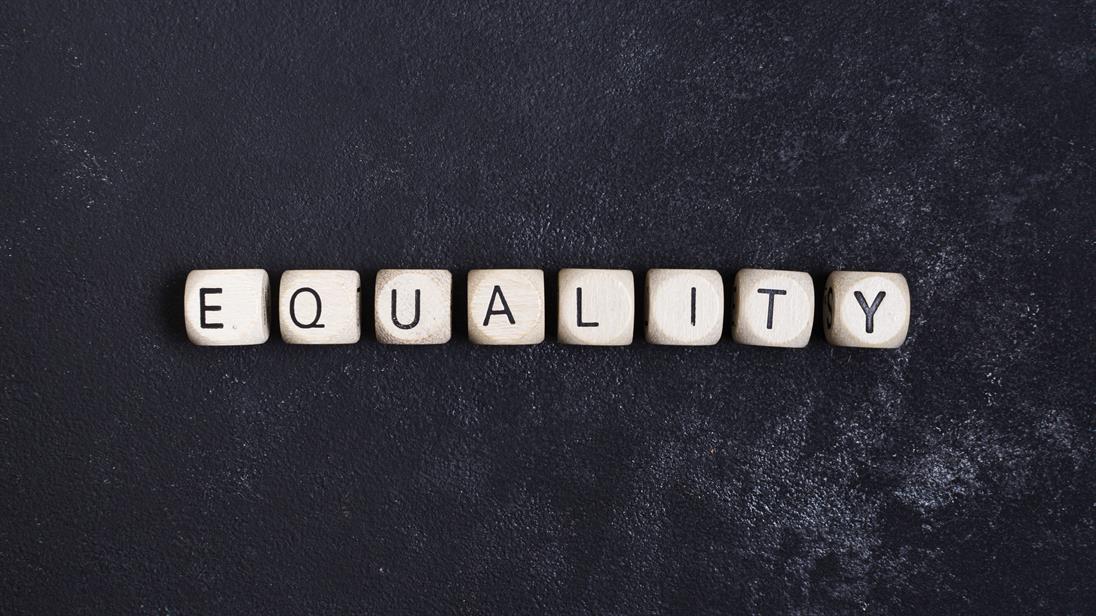 Mehrere Buchstaben-Würfel "Equality"