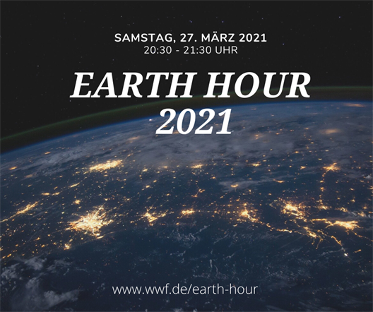Poster for the Earth Hour 2021. It shows outer space.