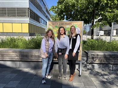 Auf diesem Bild sind die Beschäftigten des Studentischen Gesundheitsmanagament-Teams der Hochschule Düsseldorf abgebildet.
