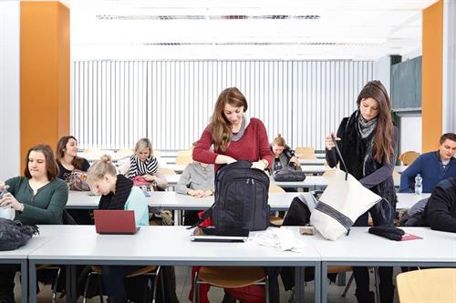 students visting an application training