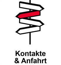 Wegweiser Kontakt und Anfahrt