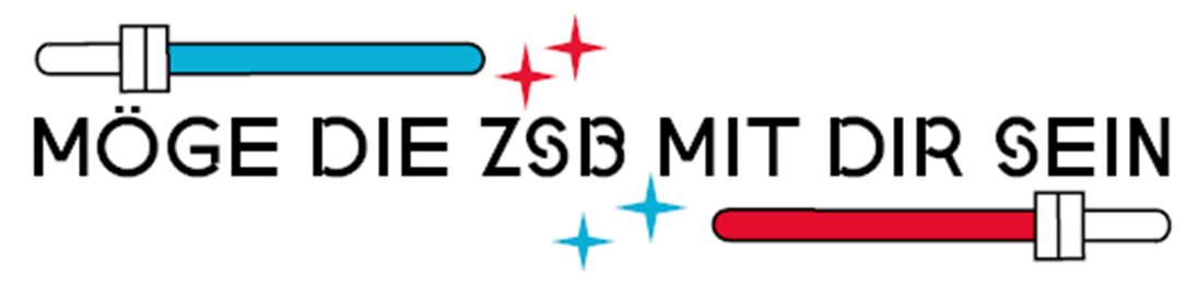 Grafik zur Vortragsreihe Möge die ZSB mit dir sein. Laserschwerte