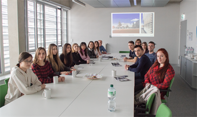 Students from the Kuban Agrarian University Krasnodar in the conference room of the faculty of Business Studies